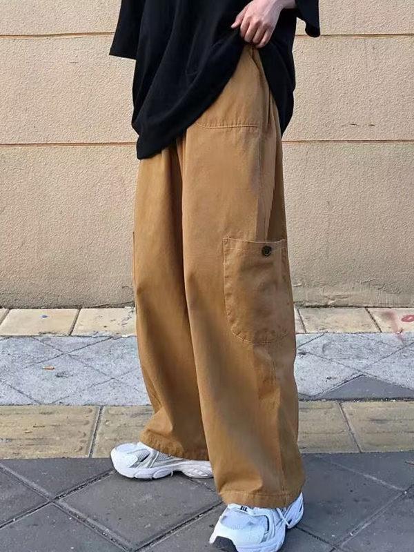 Pantalones cargo sueltos casuales para hombre-3